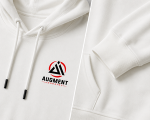 <b>White</b> Hooded <b>Sweatshirt</b> <b>Men</b> Casual Fleece Pullover Front Logo Print Regular Fit Autumn - Product Image 3