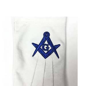 Gants de cérémonie maçonniques en pur coton, logo brodé sur mesure, gants de maître maçon, gants en coton - Product Image 2