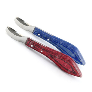El mejor cuchillo para pezuña, instrumento veterinario, cuchillo de bucle para herrador, cuchillos para pezuña de herrador de acero inoxidable con instrumentos para pezuña de madera - Product Image 3