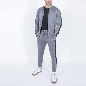 Survêtement bleu clair pour homme, manches longues, couleur unie, décontracté, respirant, en coton et élasthanne, avec cordon de serrage et poches latérales - Product Image 5