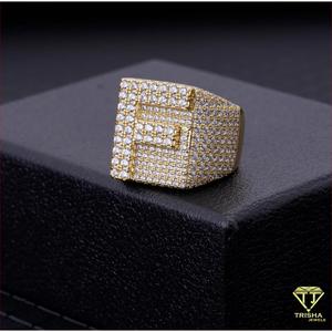 Anillo de Hip Hop con Diamante Moissanite Cuadrado de Primera Calidad, Plata de Ley 925, Tono Dorado, Joyería de Moda de Lujo para Hombre, Venta al Por Mayor - Product Image 2