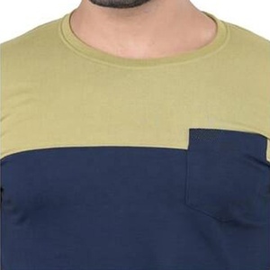 Men's Solid <b>T</b>-<b>Shirt</b> Short Sleeve O-Neck Regular Fit Polyester/Cotton Knitted Casual Anti-Pilling Custom Logo <b>Pocket</b> Front - Product Image 4