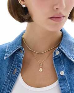 14K <b>Solid</b> <b>Gold</b> Fluted Round Cut Lab Grown Diamond <b>Pendant</b> Or Charm Bezel Set Minimalist Delicate Dainty Custom Jewelry Wholesale - Product Image 2