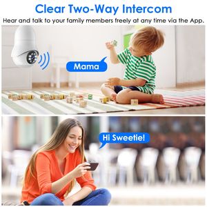 Telecamera di Sicurezza WiFi IP E27 Pan Tilt 1080P FHD con Audio Bidirezionale, Visione Notturna e Luce LED - Product Image 3