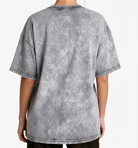 OEM/ODM Custom Made 100% Cotton Acid Washed Regular Neck Women's T-<b>Shirts</b> Silk Screen Printed Logo Appliques Eco-Friendly Summer - Product Image 5