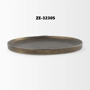 Luxury Decorative Bowl Handmade with Antique <b>Gold</b> Finish for Home DecorationMatte Finish Iron <b>Serving</b> <b>Tray</b> for Modern Home Decor - Product Image 1