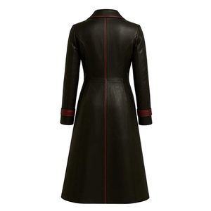 Solid Trader Top Quality Elegant Style Clean Cuts Beautiful Texture Warm Winter Wear Womens <b>Long</b> <b>Leather</b> <b>Jacket</b> - Product Image 4