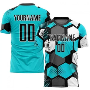 ชุดฟุตบอลแบบซับลิเมชั่นสั่งทำขายส่งสำหรับผู้ชายและผู้หญิง เสื้อและกางเกงขาสั้นฟุตบอลแบบเรียบ - Product Image 6