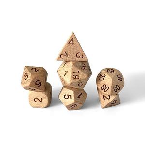 Custom Wood Crafts <b>dice</b> Handmade Polyhedral <b>Dice</b> Set 7-Piece for D&D RPG with Velvet Bag or Metal Box Packaging - Product Image 2