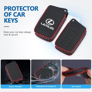 Custodia in pelle per chiave LEXUS con portachiavi di ricambio e accessorio portachiavi - Product Image 2