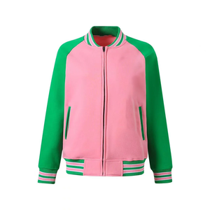 Alpha Two Tone Sorority Style Letterman Varsity Baseball <b>Jacket</b> Cow <b>Leather</b> Sleeve Wool Embroidery Windproof <b>Winter</b> School - Product Image 1