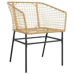 Sedia da Giardino in Rattan PE Marrone con Telaio in Acciaio Verniciato a Polvere, Misura Standard - Product Image 4