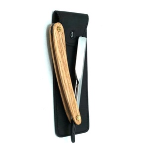 มีดโกนตรงสำหรับช่างตัดผม ทำจากไม้สีธรรมชาติและสแตนเลส สตีล พร้อมบริการติดฉลากส่วนตัว - Product Image 4