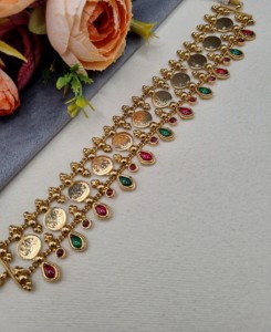 Conjunto de Joyería Tradicional con Monedas de Templo, Collar de Novia Étnico con Pendientes a Juego, Conjunto de Joyería de la India del Sur para Bodas - Product Image 2