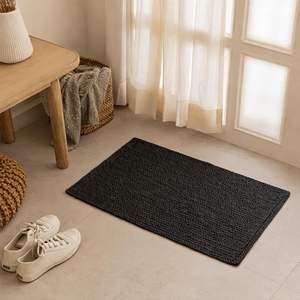 Tapis en jute tressé fait main Vidhi Exports, antidérapant, adapté aux animaux domestiques, réversible, motif géométrique, poils courts, épaisseur moyenne, lavable - Product Image 3