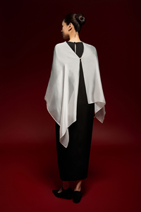 Vestido Midi de Organza de Seda con Cuello Redondo, Manga Regular, Cintura Holgada, Abertura Lateral Minimalista, para Uso Diario de Verano, OEM - Product Image 3