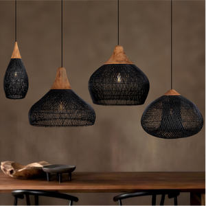 Abat-jour en rotin rustique tendance de haute qualité, éclairage suspendu naturel fait à la main, respectueux de l'environnement, pour la maison, les cafés, fournisseur du Vietnam - Product Image 4