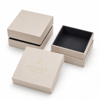 Boîte cadeau de luxe en carton rigide avec couvercle et base, personnalisable avec logo, dorure à chaud, revêtement UV et pelliculage mat, écologique, pour bijoux