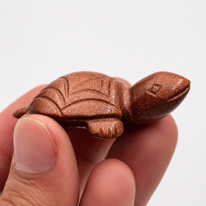 Figura de tortuga de ojo de tigre tallada a mano, estatua de tortuga de piedra preciosa pulida, talla de animal de cristal, decoración espiritual, miniatura coleccionable - Product Image 1