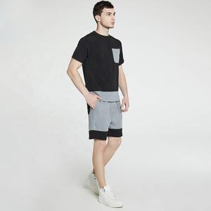 Hot sale products shorts set and t-shirts men summer cotton shorts set with frant pocket set - Product Image 3