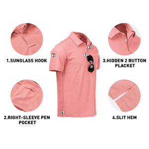 Polo de sport slim pour homme avec logo brodé personnalisé, haute qualité, manches courtes, séchage rapide, rayé, pour le golf - Product Image 5