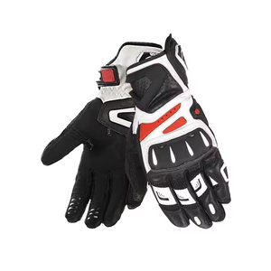 Guantes de Motociclismo de Piel Sintética de Alta Calidad, Guantes de Carreras para Motocicleta, Diseño Deportivo con Patrón Cruzado en los Dedos - Product Image 1
