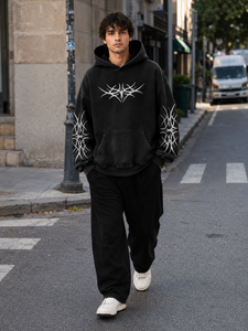 Wholesale Unisex Black Oversized Pullover <b>Hoodie</b> 100% Cotton Fleece Streetwear Breathable Custom Design Factory Supplier - Product Image 6