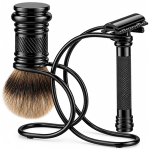 Support de rasoir et brosse à raser en acier inoxydable pour rasage professionnel à l'eau, faible MOQ, supports durables, outil de toilettage OEM, vente en gros - Product Image 1