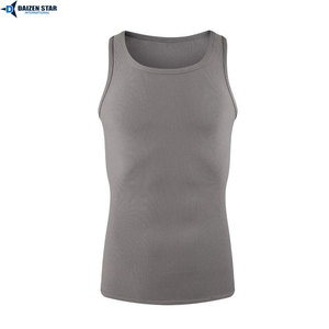 Men's Black Sleeveless Tank Top O-Neck Solid Color Knitted Quick Dry Casual Style - Product Image 3