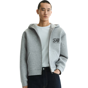 Loose Fit <b>Zip</b> Through Hoodie Soft Cotton Blend Full <b>Zip</b> <b>Hooded</b> Sweatshirt Casual Streetwear Custom OEM ODM Factory Supplier - Product Image 1