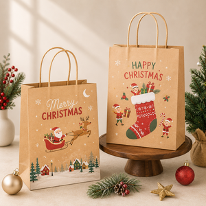 MOQ 50 pièces – Sacs cadeaux en papier kraft biodégradable Eco34 EcoRev avec poignées torsadées pour restaurants, traiteurs et sacs à emporter pour chiens - Product Image 5