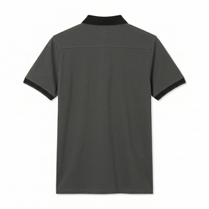 เสื้อเชิ้ตผู้ชายแบบเป็นทางการ ขายดี ดีไซน์ใหม่ พิมพ์โลโก้ตามสั่ง ผ้าเทอร์รี่ โพลีเอสเตอร์ แขนสั้น ระบายอากาศได้ดี พิมพ์โลโก้ด้านหน้า - Product Image 2
