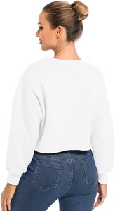 Stylish <b>Womens</b> Winter Regular Oversized Polyester/Cotton 320g Soft Fleece Breathable Front Logo Pullover Casual Streetwear - Product Image 2