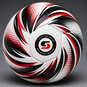 Ballon de football SFIVE Industries blanc, rouge, noir, impression par sublimation, unisexe, adulte, séchage rapide, ballon de sport - Product Image 4