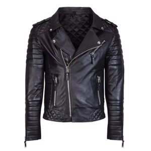 Retro Vintage Motorcycle Leather <b>Jacket</b> Men's <b>Slim</b> <b>Fit</b> Custom Streetwear Biker Coat Fashion Outerwear <b>jacket</b> for men - Product Image 5