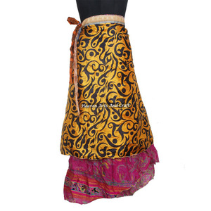 100 Formas de Usar la Falda Larga de Seda Vintage India Magic Wrap de 38 Pulgadas, Falda Maxi de Seda Reversible India - Product Image 6