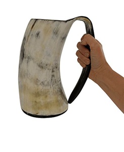 Mug à boire en corne de buffle, design classique viking, éco-responsable, durable, fait main, passe au lave-vaisselle, haute qualité. - Product Image 2