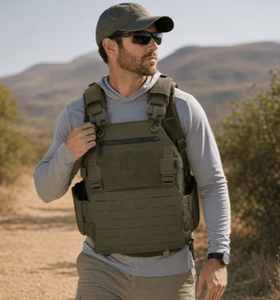 TRIBON SPORTS TS-<b>TV</b>-007 Tactical Vest Nylon Olive Green Internal Frame Arcuate Shoulder Strap Waterproof Hunting Utility Pockets - Product Image 5