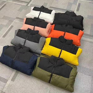 Chaqueta Acolchada para Hombre con Bloques de Color, Cuello Alto, Cortavientos, Gruesa, de Poliéster, Abrigo Casual de Invierno con Cierre de Cremallera - Product Image 3