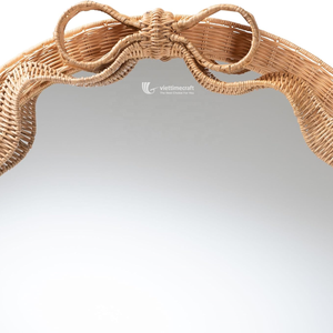 Handmade <b>Rattan</b> Bow <b>Mirror</b>, Decorative Wicker Wall <b>Mirror</b> for Home Interior, Wholesale Handmade in Vietnam - Product Image 3