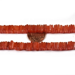4mm 5mm Natural Carnelian Square <b>Heishi</b> Semi Precious Gemstone <b>Beads</b> Purchase Online for Jewelry Making From Indian Supplier - Product Image 2