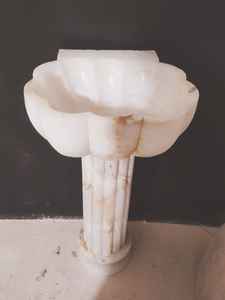 Lavabo de Pedestal de Ónix Blanco, Lavabo de Baño de Piedra Natural Tallado a Mano, Lavabo Independiente de Lujo para Hotel y Hogar - Product Image 2