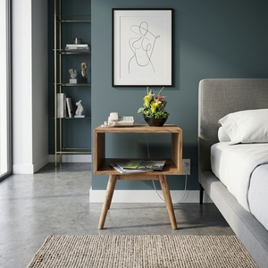 Meuble de rangement en bois massif pour salon, style Mid-Century Modern, avec 6 tiroirs, artisanat balinais - Product Image 2