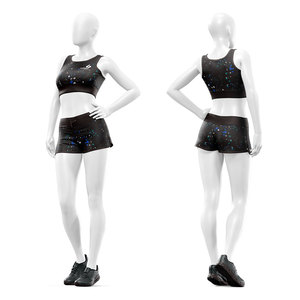 Women's Custom Fitness Outfit 2 Piece Sports Bra <b>Top</b> <b>and</b> <b>Shorts</b> Quick Dry Yoga Gym Training Activewear <b>Set</b> - Product Image 4