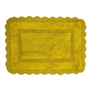 Alfombra de Baño Rectangular Amarilla de Algodón, con Base de Goma Antideslizante, Estilo Clásico y Grueso para Uso Doméstico - Product Image 5