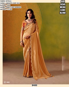 Heritage Bloom <b>Tissue</b> Silk Moisture Wicking Wrinkle Free Traditional Saree for Women-<b>Wedding</b> Occasion All Seasons - Product Image 5