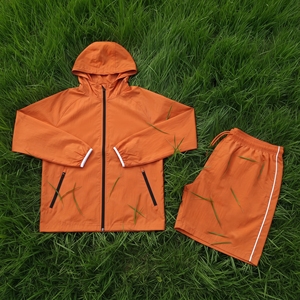 Unisex Hoodie Windbreaker Shorts Set Lightweight Quick Dry <b>Wind</b> <b>Breaker</b> Shorts Two Piece Set Unisex 100% Nylon Rain Suit - Product Image 1