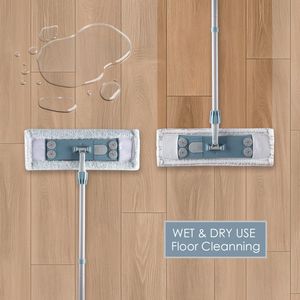 Scopa per la pulizia della polvere con 64 setole in ferro, scopa magnetica piatta per pavimenti con 2 panni lavabili per la pulizia di pavimenti in legno, piastrelle, marmo e laminato. - Product Image 3