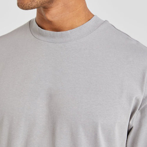 T-shirt Oversize Léger Tendance Personnalisé Vintage Classique Col Rond Streetwear Haute Qualité Épaules Tombantes Vente en Gros - Product Image 4