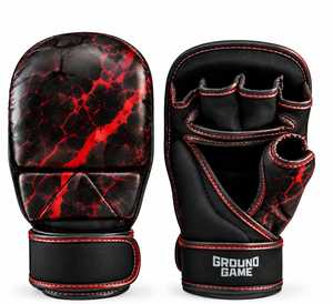 ถุงมือต่อสู้ Ground Game TANVEX MMA แบบครึ่งนิ้ว หนัง PU ลายพิมพ์แบบ Crack ระบายอากาศได้ดี สายรัดข้อมือปรับได้ แบบสวม สำหรับศิลปะการต่อสู้ - Product Image 1